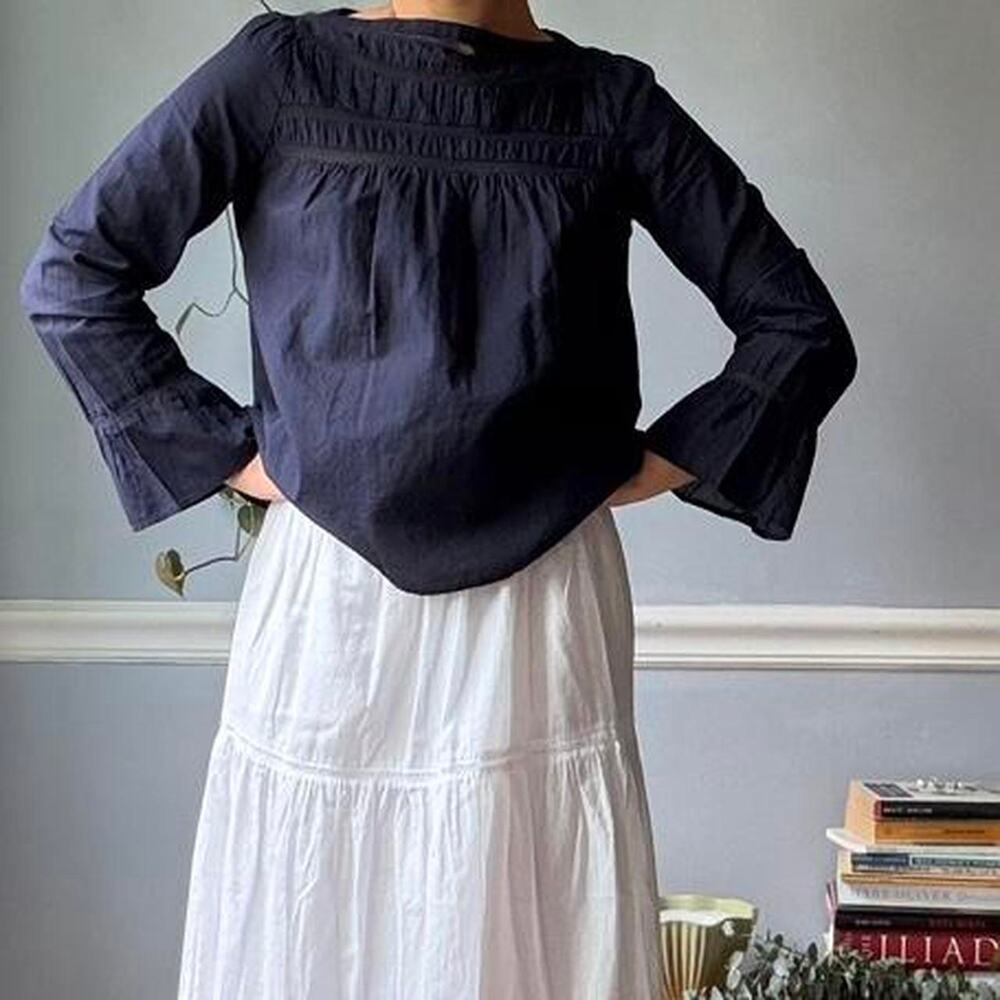 Uniqlo navy cotton blouse (XS)
